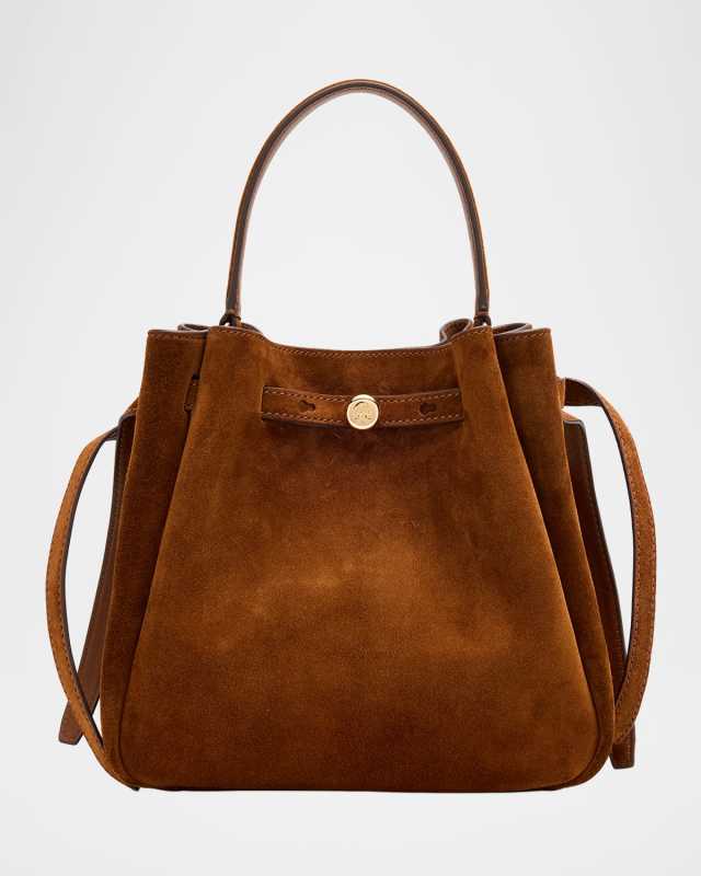 Romy Belted Suede Bucket Bag
